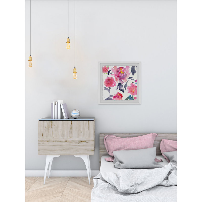Pivoines roses par Evelia - reproduction de cadre photo, H 12 po x l 12 po x P 1,5 po
