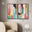 Playful Patches set Canvas Print Pink Abstract Art Set by Art Remedy, Black Frame, 10 x 15-880608390-880608391