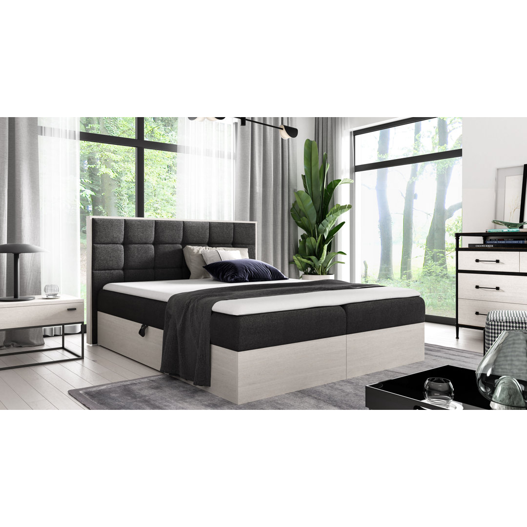 Boxspringbett Rustica 1 mit Topper und Stauraum