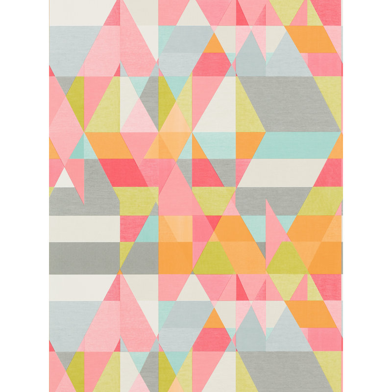 Axis 10.05m x 52cm Matte Wallpaper Roll, Lime/Peony/Sunset