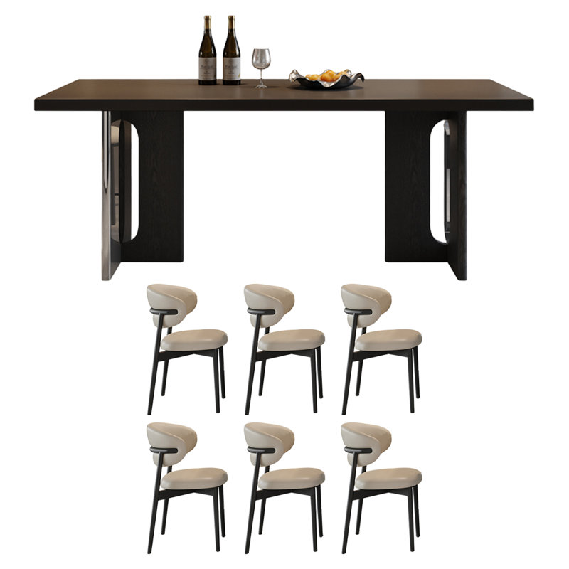 Table de salle à manger haut de gamme en bois massif luxueux, H 29,52 po x L 78,74 po x l 35,43 po