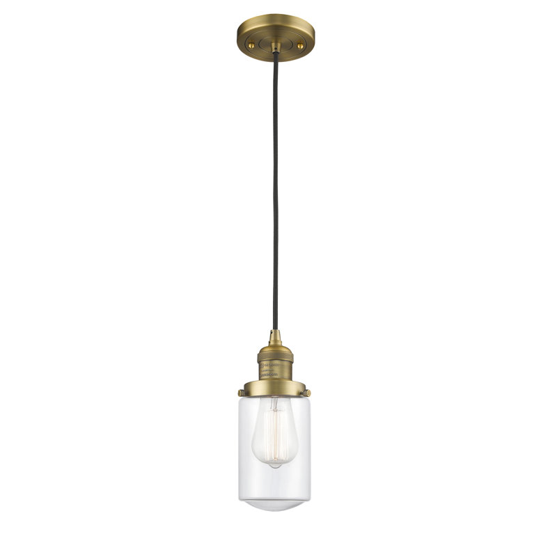 Saroyan 1 - Light Single Pendant, Brushed Brass, Clear, No Bulb Included