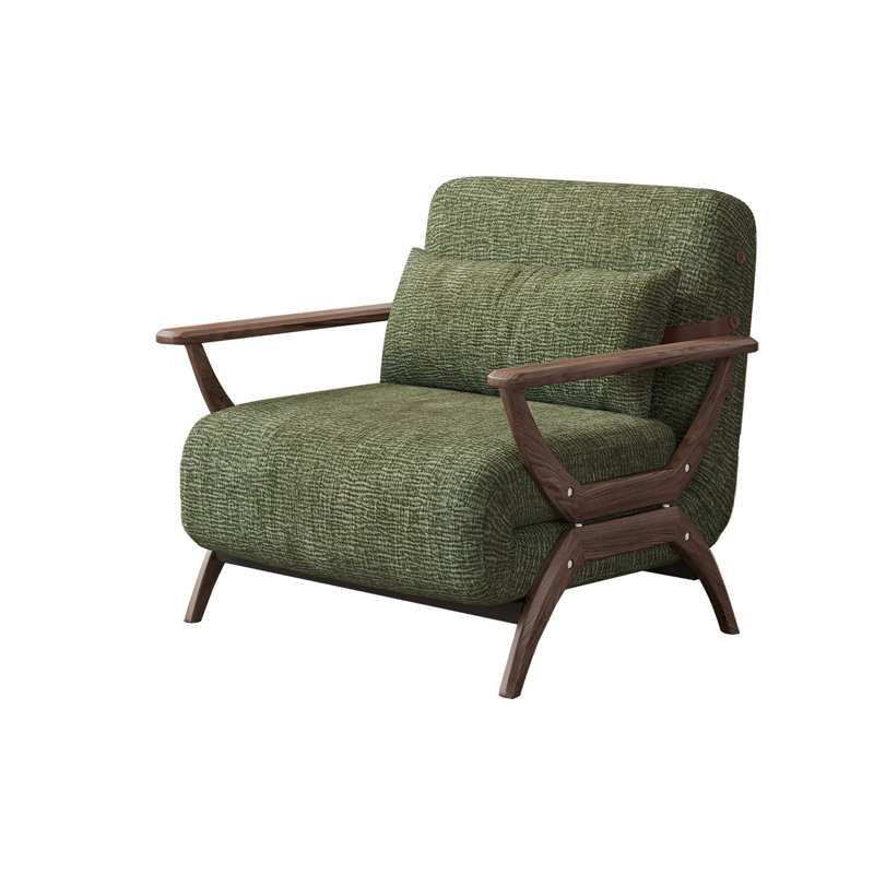 Fauteuil inclinable convertible 3-en-1 en chenille verte | Lit-couchette réglable à 5 positions, Green