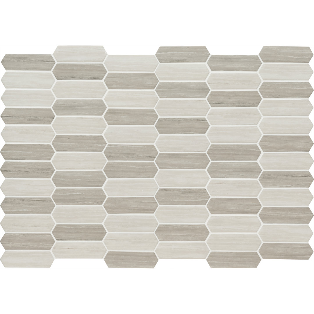 Spire 10 in. x 14 in. Glossy Glass Mosaic Wall Tile Ackland