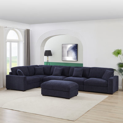 Canapé modulaire très grand avec repose-pieds Eugenja