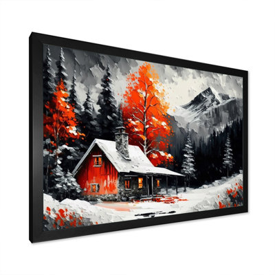 «Cabin in the Woods in Winter IV», reproduction sur toile