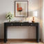 Console avec coins arrondis, 3 tiroirs et pieds épais-489023682