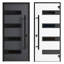 Façade avant en acier pré-suspendue / gris Ronex 0131 / fenêtre extérieure latérale et supérieure en métal / entrée en métal peinte de style moderne l 36 + 14 po x H 80 + 16 po à droite-98196050-98196051-98196052