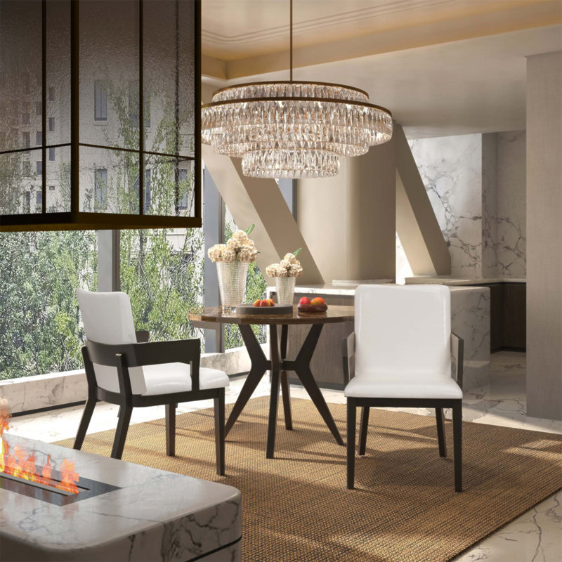 Modern Wood & Glossy PU Leather Upholstered Dining Chairs Set Of 2, Combining Style, Comfort, And Versatility For Any Living Space.