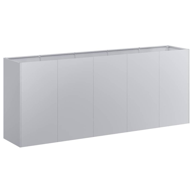 Metal Planter Box, 31.50" H x 78.74" W x 15.75" D, Gray