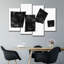 Abstrait géométrique blanc à noir abstrait IV, ensemble de 4 pièces sur toile par Daniel P-93058637