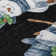 Machine Washable Indoor/Outdoor Christmas Snowman Xhevrie Black Rug