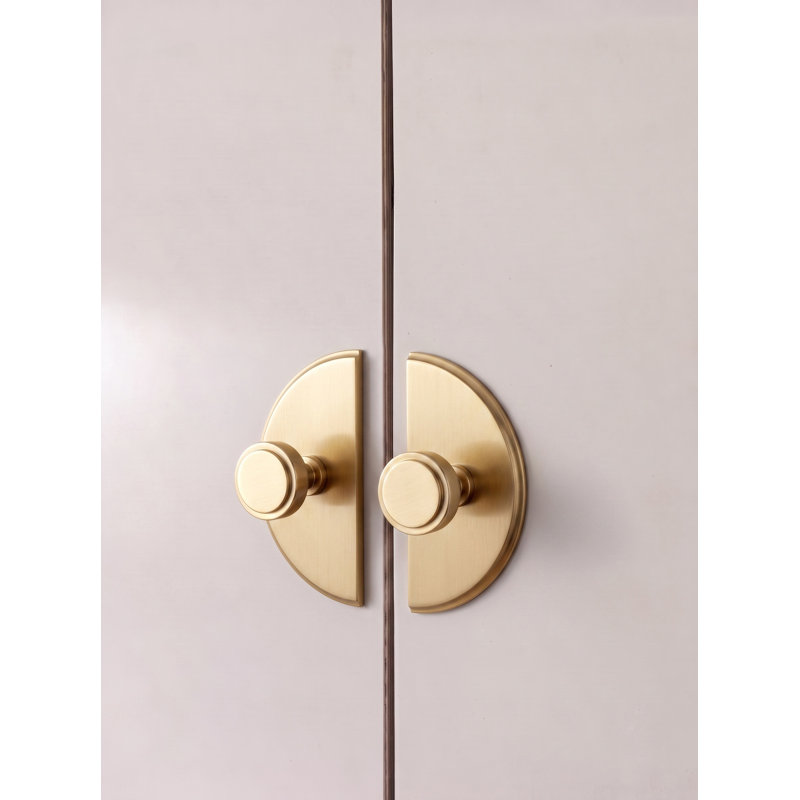Poignée d'armoire avec demi-cercle MECANS, poignées de tiroir robustes pour garde-robe et armoire - bronze champagne