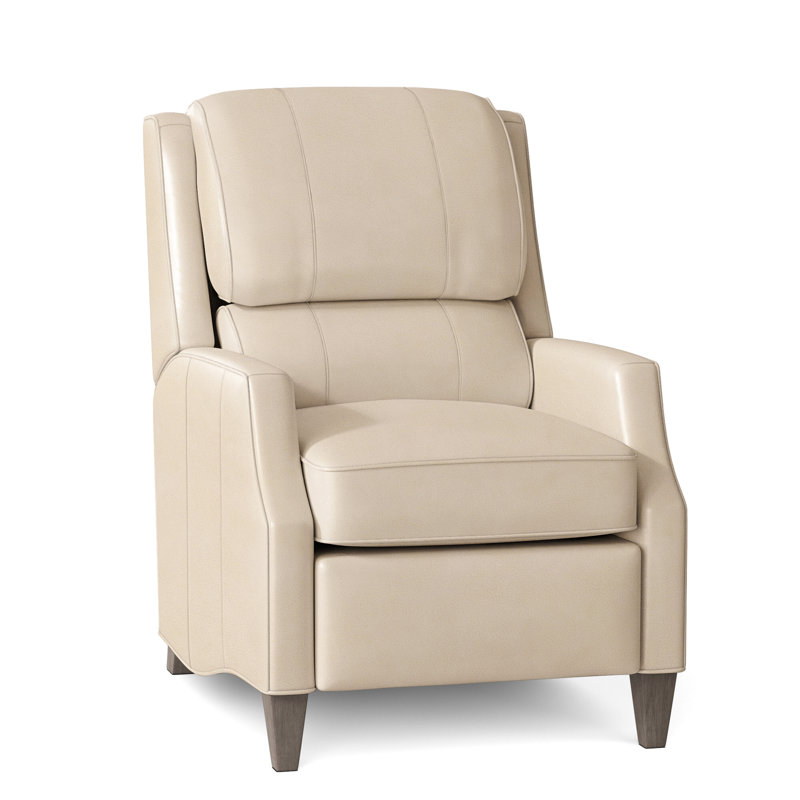 Mauney Recliner, Stone, Aline Light Grey Genuine Leather, Power