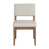 Chaise d'appoint de salle à manger rembourrée texturée crème