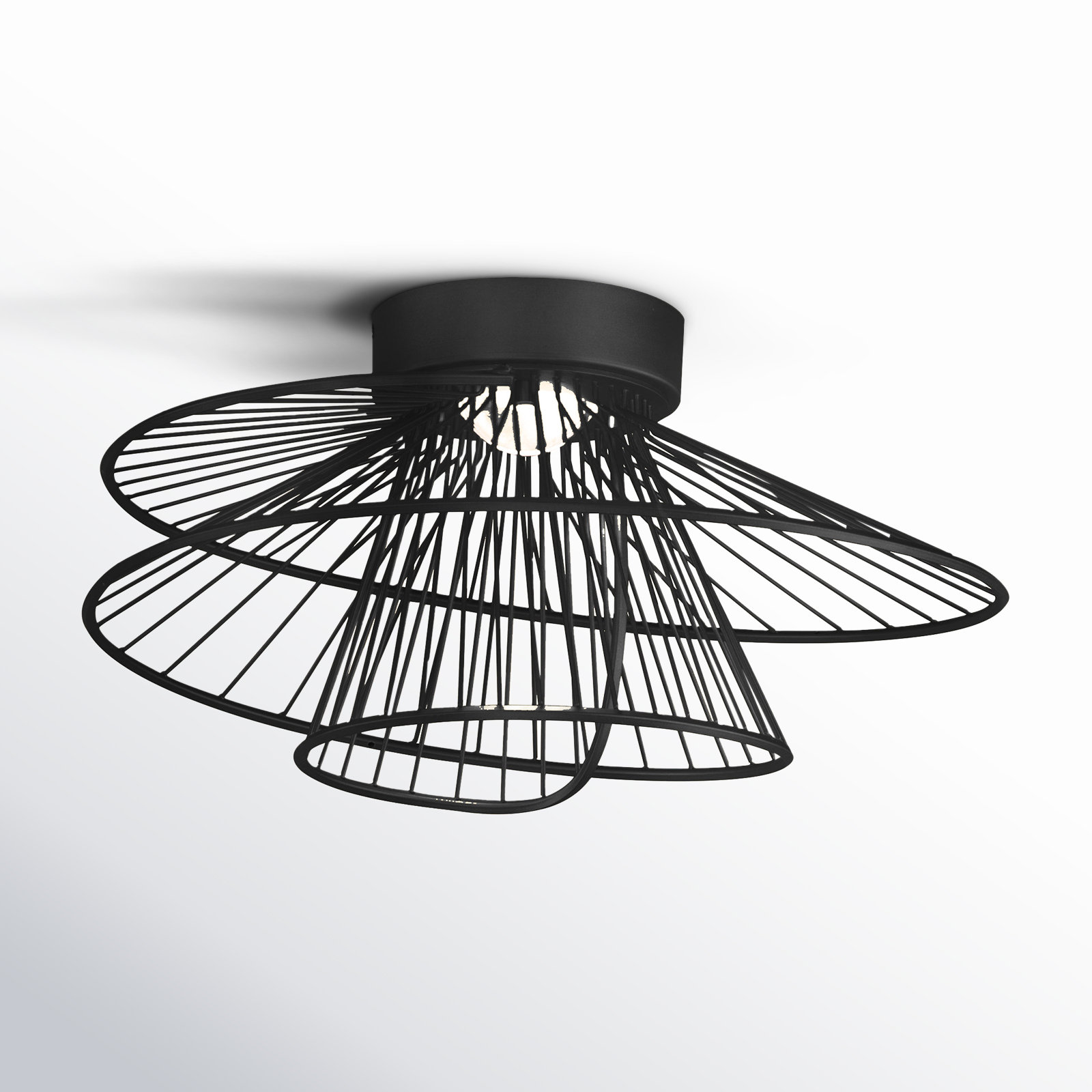 Cusack Single Light Flush Mount, Black