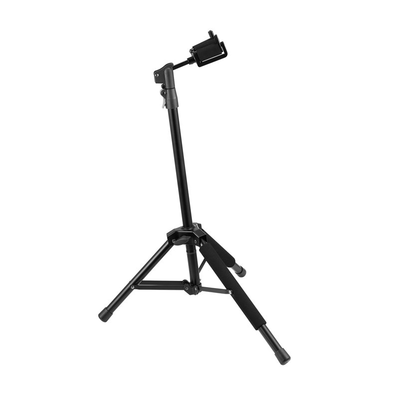 Pied de trépied ajustable avec verrouillage automatique, support de plancher pliable pour guitare acoustique, électrique et basse, noir