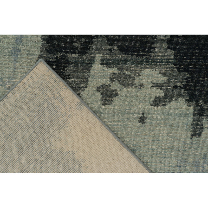 Distressed Homage Hand Knotted Wool Abstract Area Rug, Rectangle 12' x 16'