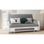 Modern Convertible Sofa Bed, Features Storage & Latex Mattress, Grey Upholstery with White Frame, Space-Efficient for Living Rooms & Studios(1.28M)