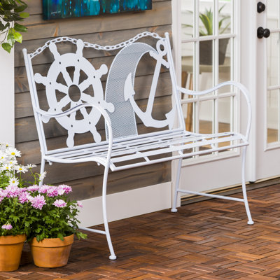 Banc de jardin en métal côtier Howell