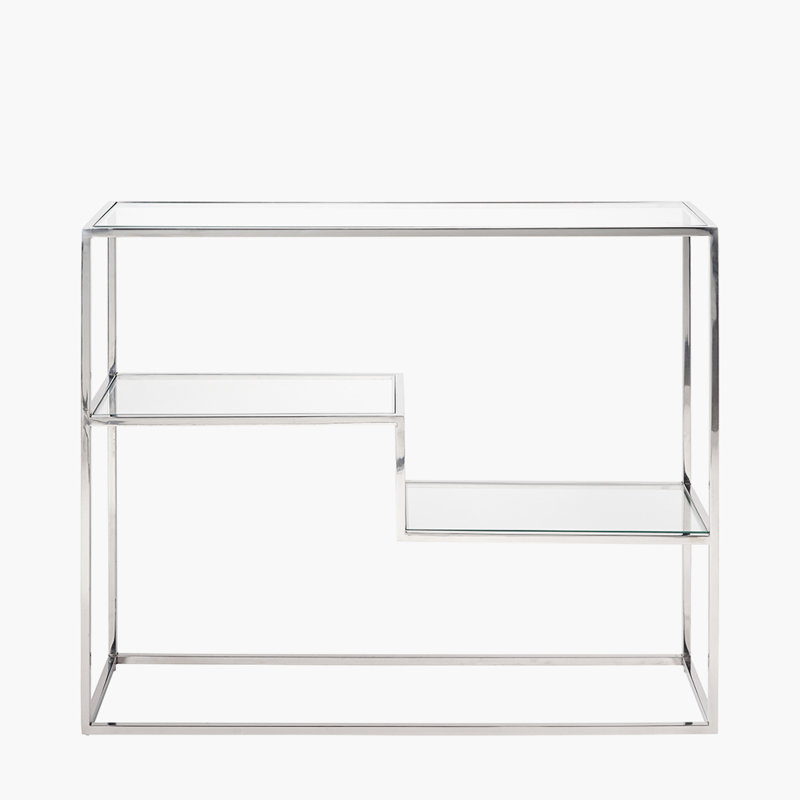 Yerkes 100cm Glass Top Console Table
