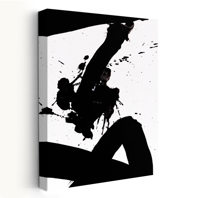 «White and Splatter Ink Blot IV», reproduction d'art sur demande, H 36 po x l 24 po