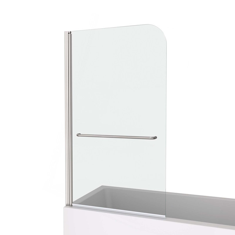 Bath Tub Pivot Shower Screen,With 1/4" Tempered Glass And Towel Bar, Chrome