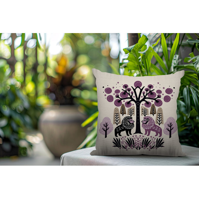Coussin Comas, Carré 15 po, Mauve