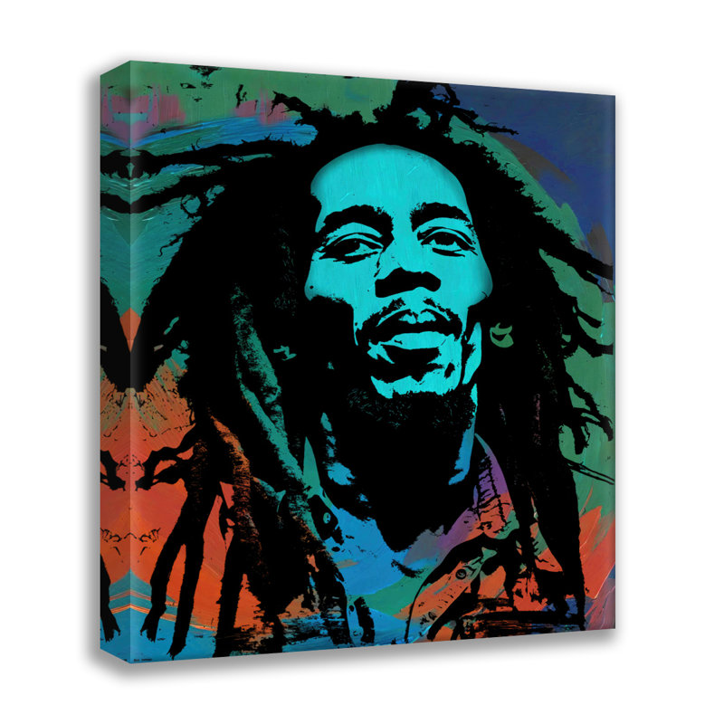 Sérigraphie Marley, estampe numérique sur toile tendue avec châssis, H 32 po x l 26 po