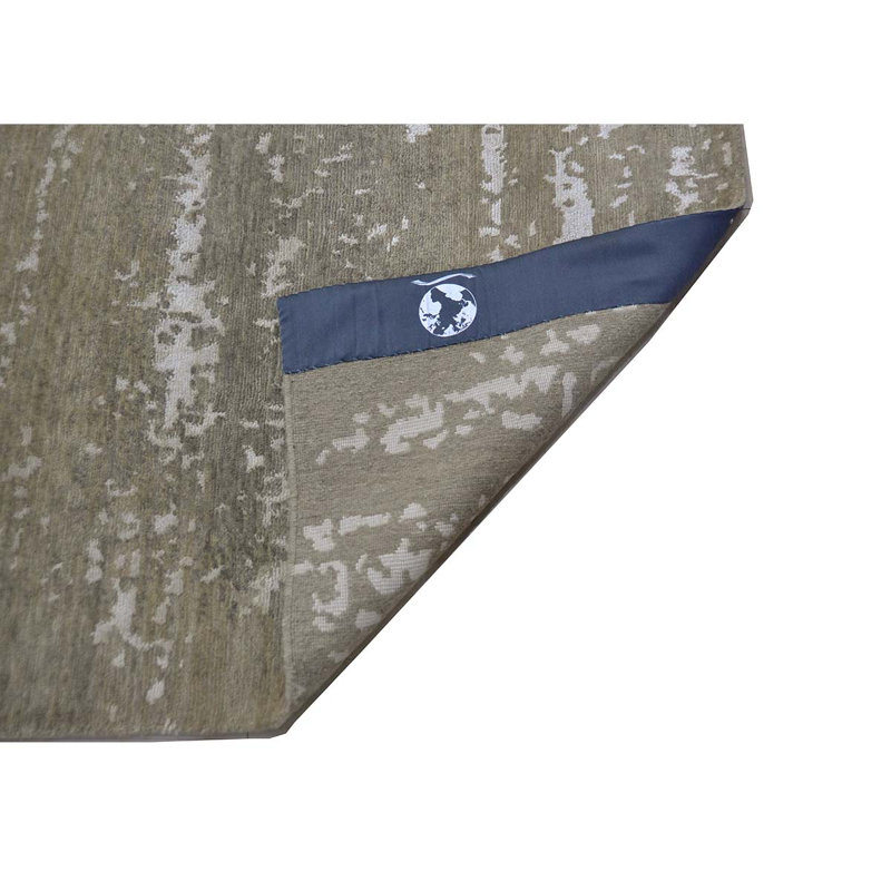 Tapis beige noué à la main de haute qualité, Rectangle 6 pi x 9 pi