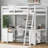 Full Size Loft Bed with U-shaped Desk, Drawers and Storage Shelves,-114670671-112681439