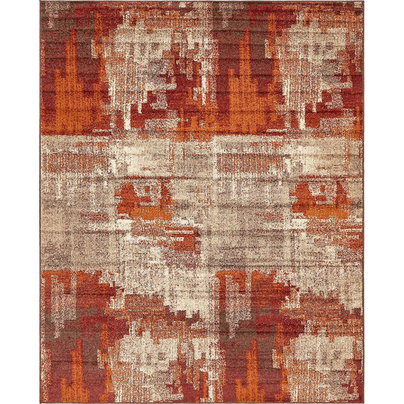 Tapis beige / brun / bourgogne Shively, Rectangle 8 pi x 10 pi
