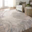 Tapis abstrait gris / brun en polypropylène / polyester tissé à la machine-489731136