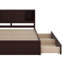 Grand lit de jour en bois avec tablettes de rangement, USB, DEL et 2 tiroirs-1648075949