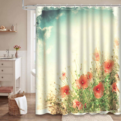 Red Poppy Flowers Vintage Flower Garden Spring Grunge Wildflower Field Wild with 12 Hooks