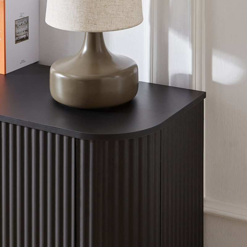 Armoire de rangement à rayures verticales Wave, Noir