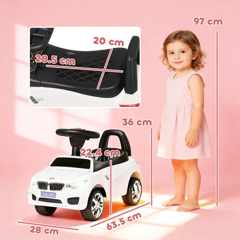 Gwenda Isabelle & Max Push/Pull Ride On, White