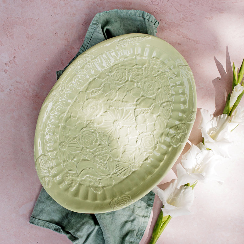 Pietra Fiori Oval Platter