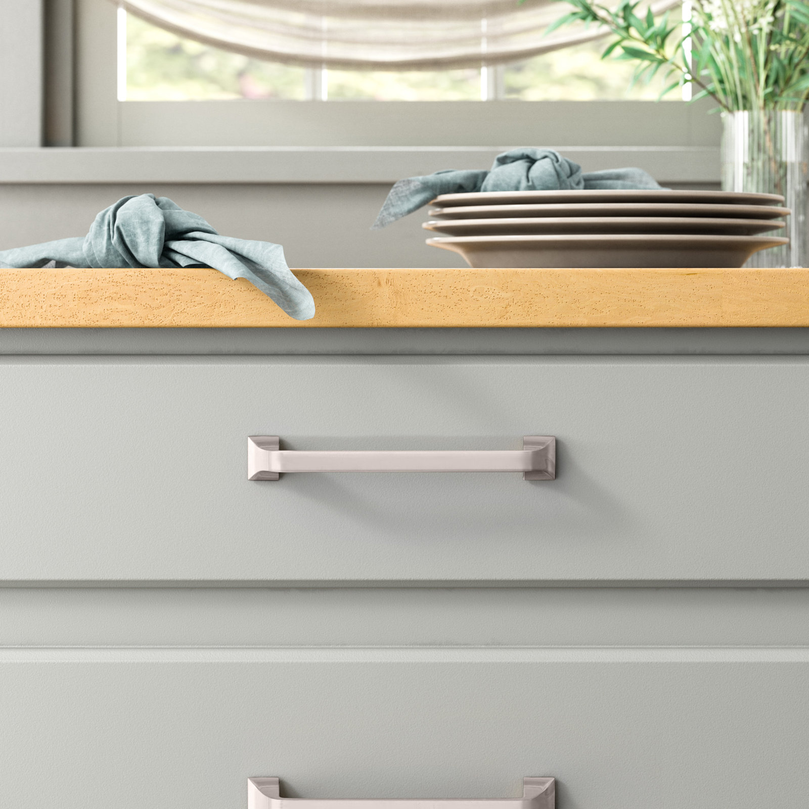 Forge Farmhouse Cabinet Pull, Satin Nickel, 6-5/16", null