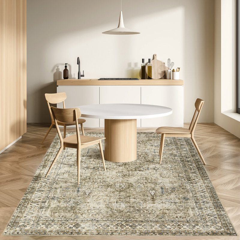 Rhuari Washable Oriental Indoor Rug, Rectangle 8' x 10'