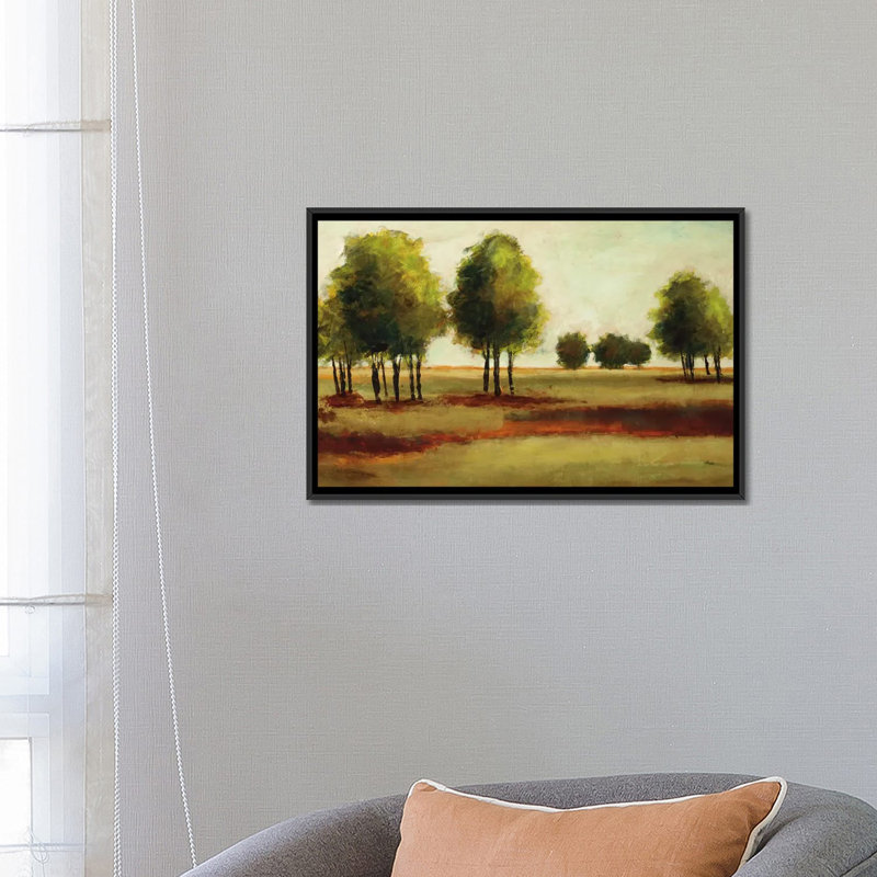 « lumineuse landscape », reproduction sur toile, H 18 po x l 26 po x P 1,5 po, Toile avec cadre noir, Pas de tapis
