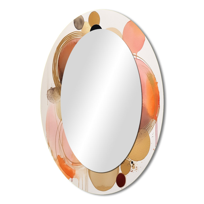 Miroir mural ovale moderne rose boho chic, 36 po x 24 po