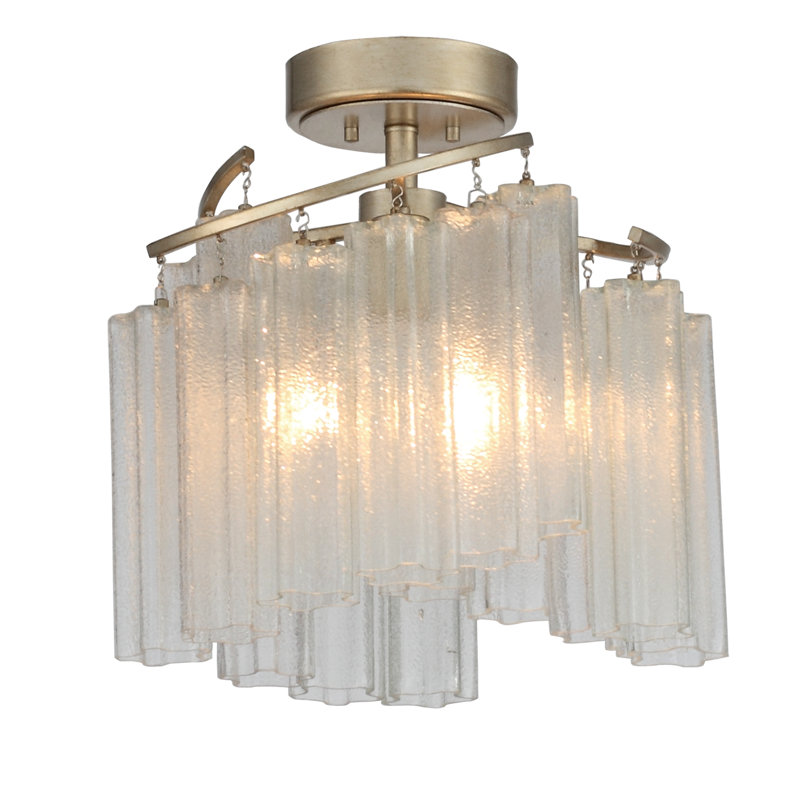 Plafonnier semi-encastré géométrique 17" unique à 3 lumières Hatchett