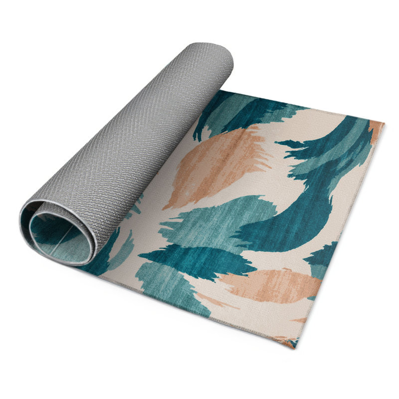 Tapis intérieur et extérieur beige Watercolor, Rectangulaire 2 pi x 3 pi