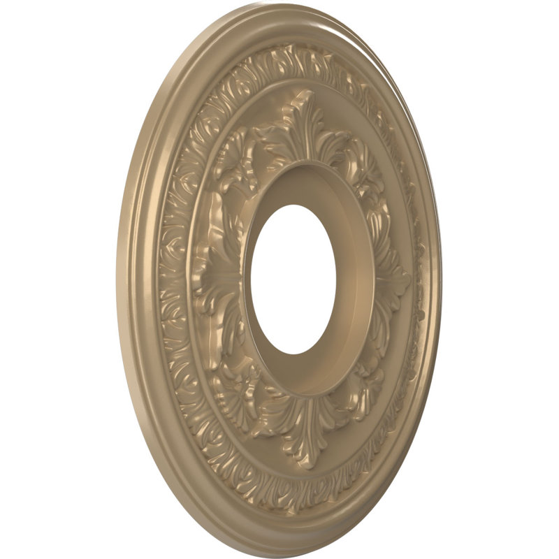 Médaillon de plafond en PVC thermoformé Baltimore, H 13 po x l 13 po x P 0,75 po, Brume métallique universelle Universal