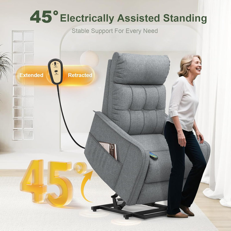 67cm Wide Home Theatre Recliner with Massager, Dark Grey