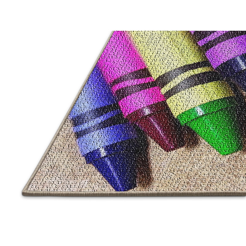 Tapis mauve Crayons, Rectangle 4 pi x 6 pi