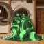 Tapis abstrait vert émeraude lavable à la machine 1363-1051061618