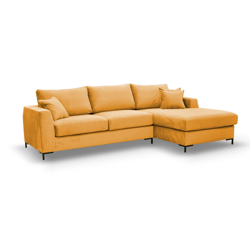 Inwood 4 Seater Corner Sofa , Orange 100 % polyester, Right Hand Facing