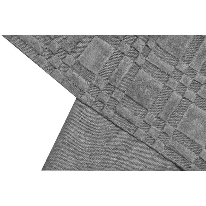 Cotton Geometric Area Rug in Gray